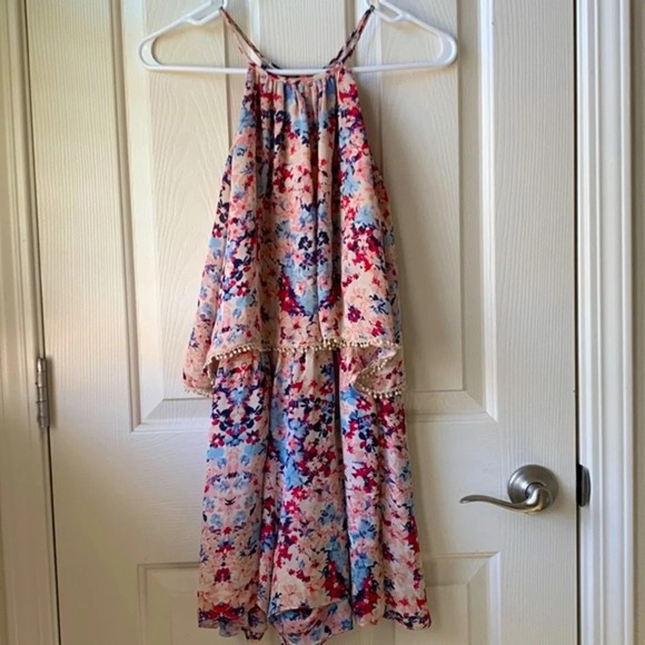 Parker Pants - Parker Viola 100% Silk floral pompoms multicolor Romper XS